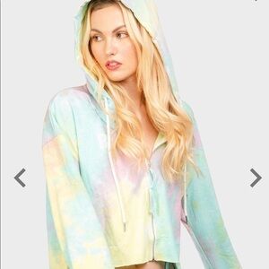 Blackbough tie dye zip hoodie in marshmallow NWT